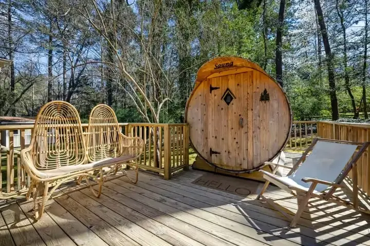mobile barrel sauna trailer