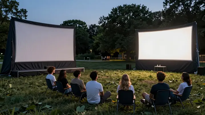 outdoor pop-up cinema night