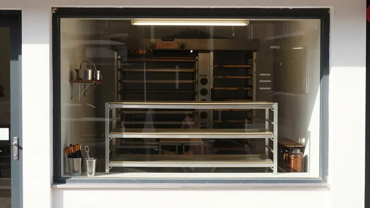 small bakery interior with oven