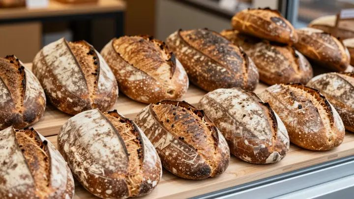artisan bread on display