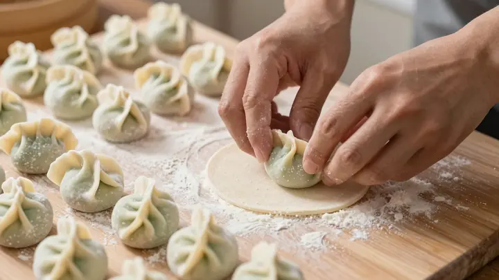 homemade dumplings making