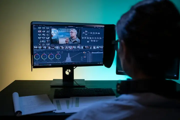 video editor working remotely vertical video